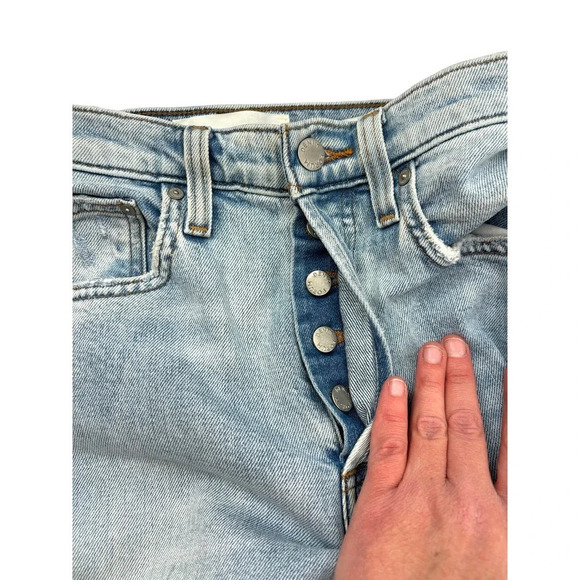 Aritzia Denim Forum The Arlo High Rise Straight Jeans Light Wash Blue Size 25 - Picture 9 of 12